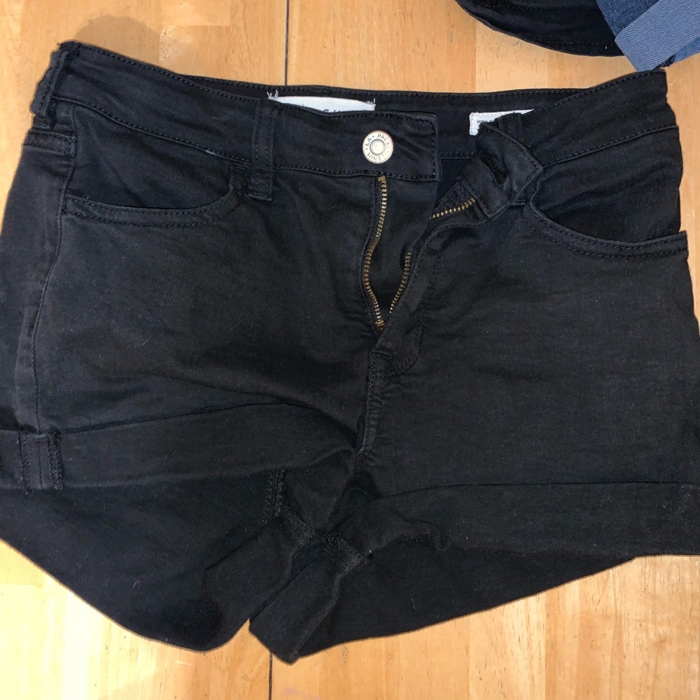 Black jean shorts